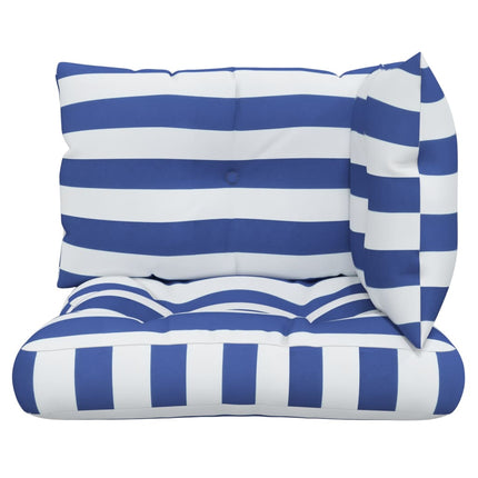 Palletkussens 3 St Gestreept Oxford Stof Wit En Blauw