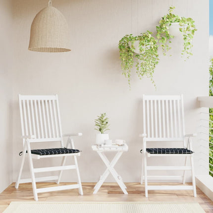 Tuinstoelkussens Ruitpatroon Stof Zwart En Wit