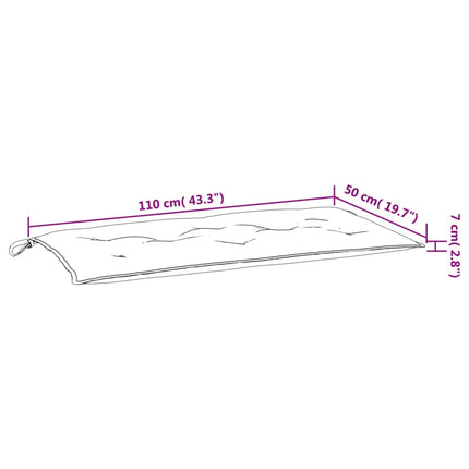 Tuinbankkussen Bladpatroon 110X50X7 Cm Stof