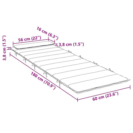 Ligbedkussen 180X60X4 Cm Oxford Stof Meerkleurig