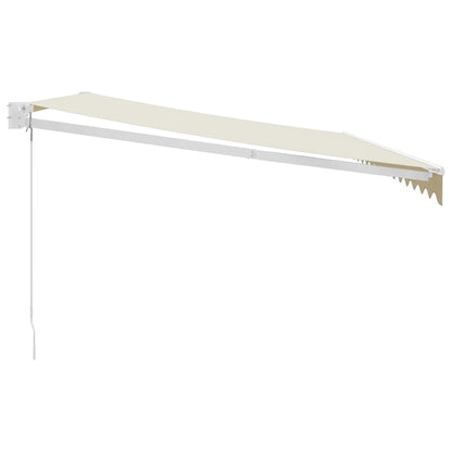 Luifel uittrekbaar 4x3 m stof en aluminium crèmekleurig