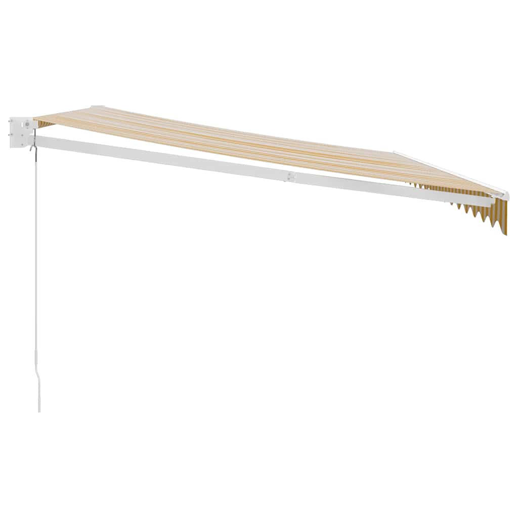 Luifel uittrekbaar 4x3 m stof en aluminium geel en wit