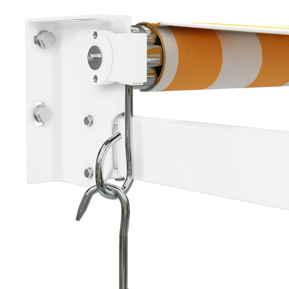 Luifel uittrekbaar 4x3 m stof en aluminium geel en wit