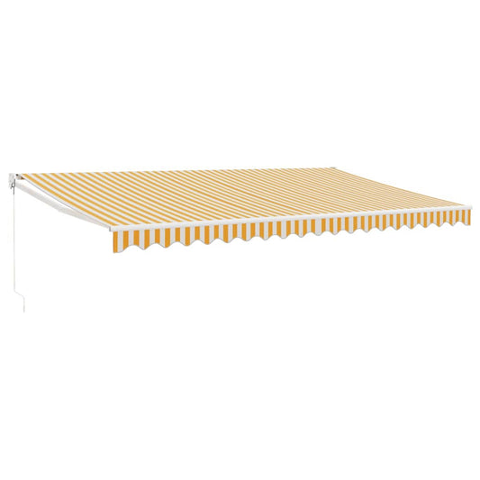 Luifel Uittrekbaar Stof En Aluminium En Geel En Wit (Wit Frame)