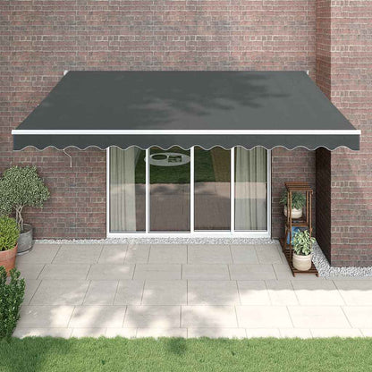 Luifel Uittrekbaar Stof En Aluminium Antracietkleurig Antracietkleurig (Wit Frame)