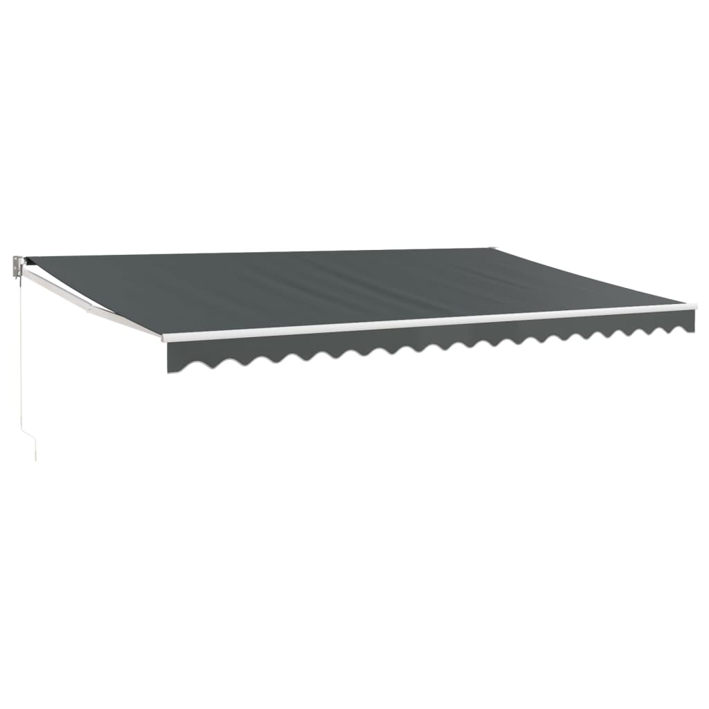 Luifel Uittrekbaar Stof En Aluminium Antracietkleurig Antracietkleurig (Wit Frame)