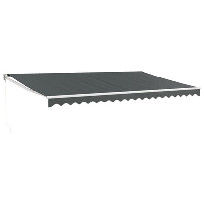 Luifel Uittrekbaar Stof En Aluminium Antracietkleurig Antracietkleurig (Wit Frame)