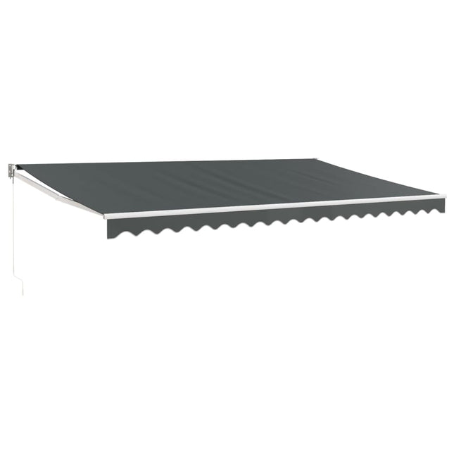Luifel Uittrekbaar Stof En Aluminium Antracietkleurig Antracietkleurig (Wit Frame)