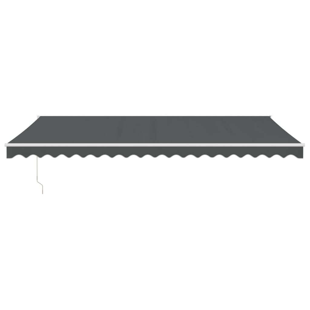 Luifel Uittrekbaar Stof En Aluminium Antracietkleurig Antracietkleurig (Wit Frame)