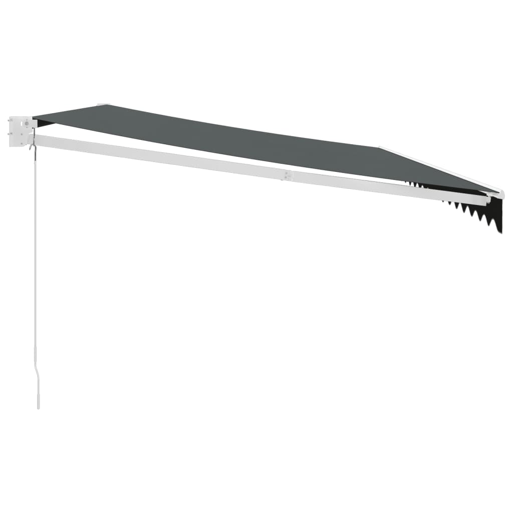 Luifel Uittrekbaar Stof En Aluminium Antracietkleurig Antracietkleurig (Wit Frame)