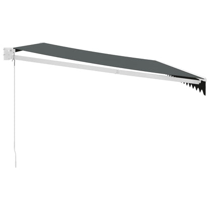 Luifel Uittrekbaar Stof En Aluminium Antracietkleurig Antracietkleurig (Wit Frame)