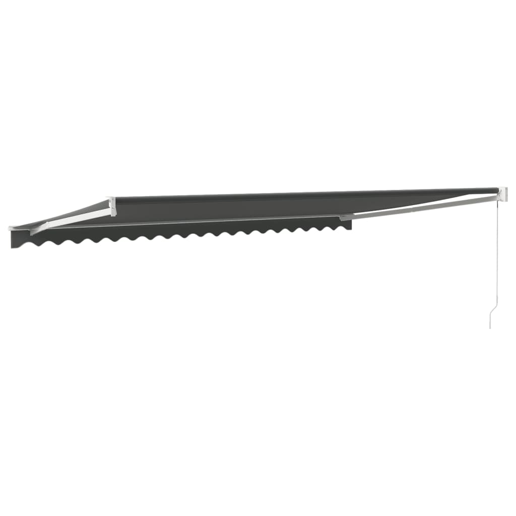 Luifel Uittrekbaar Stof En Aluminium Antracietkleurig Antracietkleurig (Wit Frame)