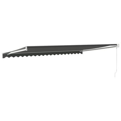 Luifel Uittrekbaar Stof En Aluminium Antracietkleurig Antracietkleurig (Wit Frame)