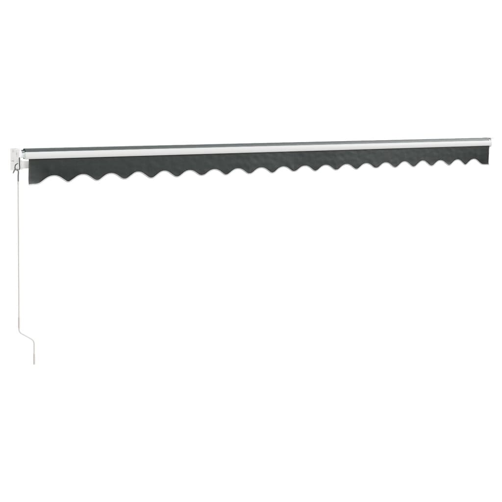 Luifel Uittrekbaar Stof En Aluminium Antracietkleurig Antracietkleurig (Wit Frame)