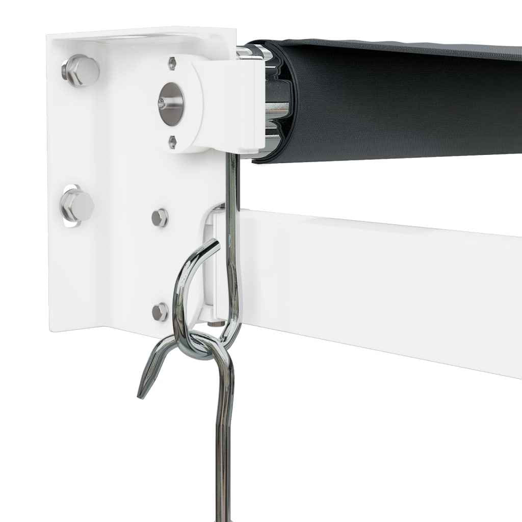 Luifel Uittrekbaar Stof En Aluminium Antracietkleurig Antracietkleurig (Wit Frame)