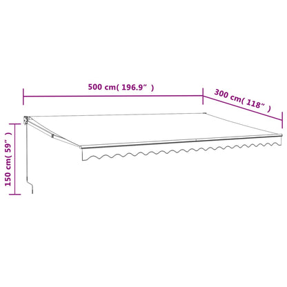 Luifel Uittrekbaar Stof En Aluminium Antracietkleurig Antracietkleurig (Wit Frame)