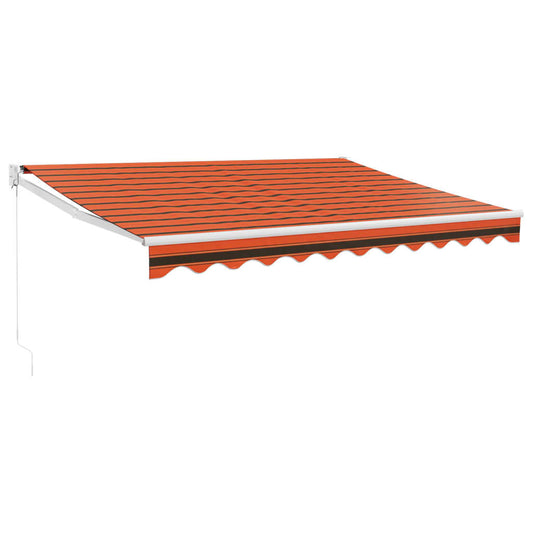 Luifel Uittrekbaar 3X2,5 M Stof En Aluminium Oranje En Bruin Oranje/Zwart/Geel (Wit Frame)
