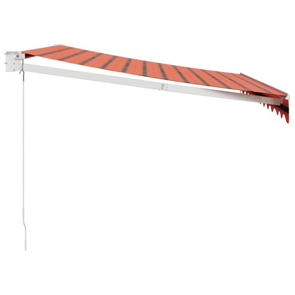 Luifel Uittrekbaar 3X2,5 M Stof En Aluminium En Oranje En Bruin (Wit Frame)