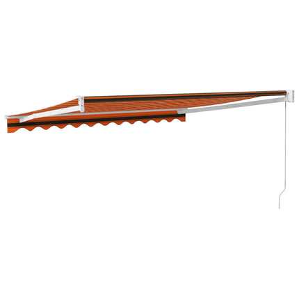 Luifel Uittrekbaar 3X2,5 M Stof En Aluminium En Oranje En Bruin (Wit Frame)
