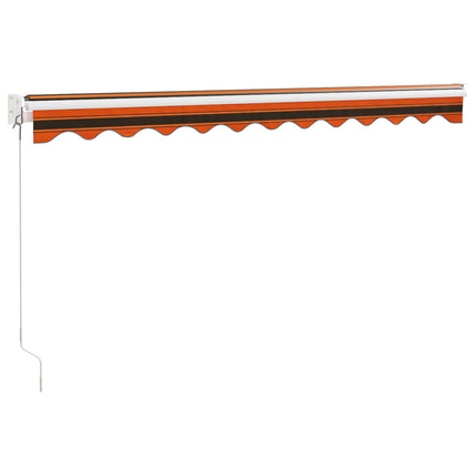 Luifel Uittrekbaar 3X2,5 M Stof En Aluminium En Oranje En Bruin (Wit Frame)