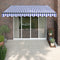 Luifel Uittrekbaar 3X2,5 M Stof En Aluminium En Blauw En Wit (Lijst Antraciet)