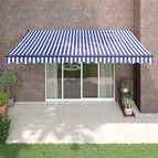 4 x 3 m / Blauw en wit (lijst antraciet)