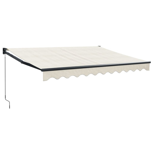 Luifel Uittrekbaar 3X2,5 M Stof En Aluminium Crèmekleurig Crème (Lijst Antraciet)