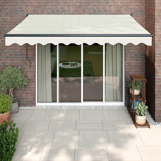 Luifel Uittrekbaar 3X2,5 M Stof En Aluminium Crèmekleurig Crème (Lijst Antraciet)