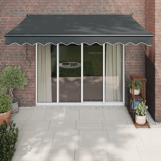 Luifel Uittrekbaar 3,5X2,5 M Stof En Aluminium Antracietkleurig Antraciet (Lijst Antraciet)
