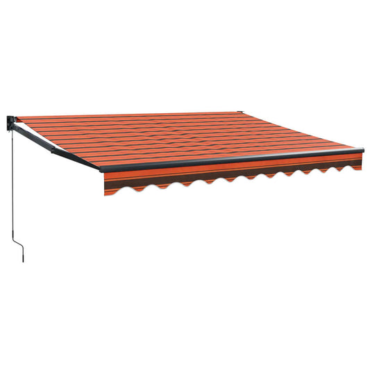 Luifel Uittrekbaar 3,5X2,5 M Stof En Aluminium Oranje En Bruin Oranje/Zwart/Geel (Antracietkleurig Frame)