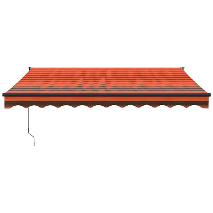 Luifel Uittrekbaar 3,5X2,5 M Stof En Aluminium En Oranje En Bruin (Lijst Antraciet)