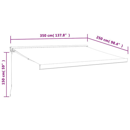 Luifel Uittrekbaar 3,5X2,5 M Stof En Aluminium En