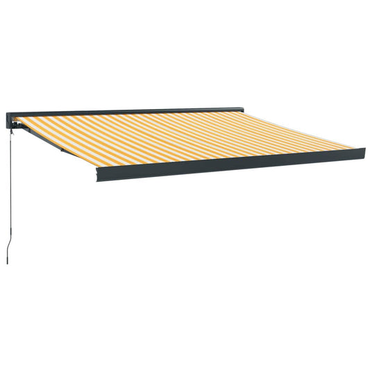 Luifel Uittrekbaar 3,5X2,5 M Stof En Aluminium Geel En Wit
