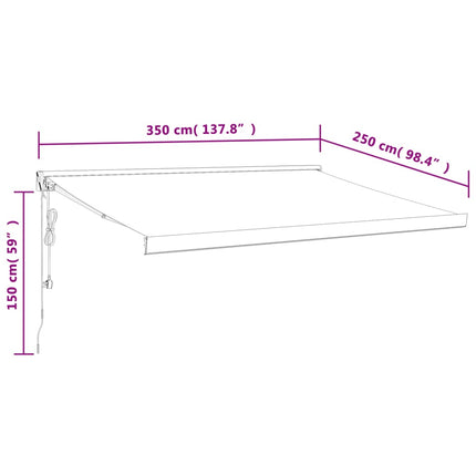 Luifel Uittrekbaar 3,5X2,5 M Stof En Aluminium Kleurig