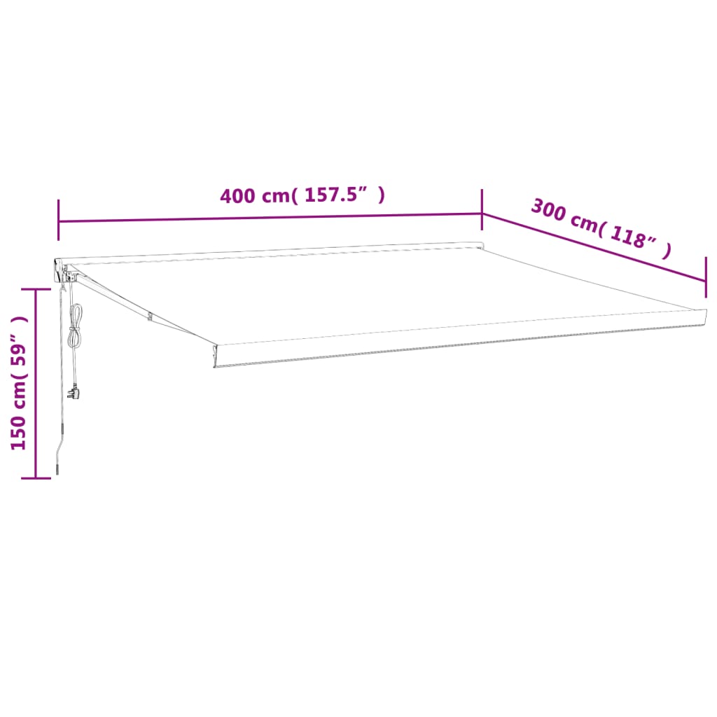 Luifel Uittrekbaar 4X3 M Stof En Aluminium