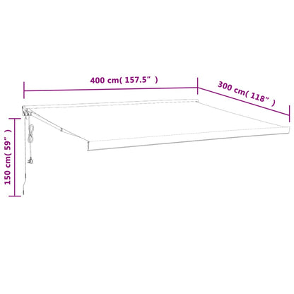 Luifel Uittrekbaar 4X3 M Stof En Aluminium