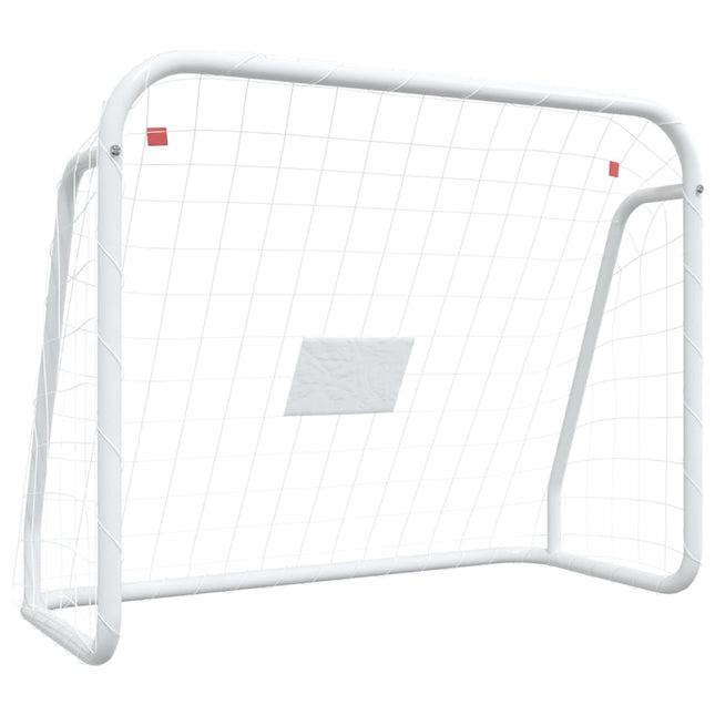 Voetbaldoel Met Net Staal En Polyester Wit