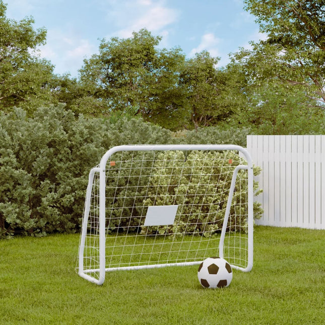 Voetbaldoel Met Net Staal En Polyester Wit