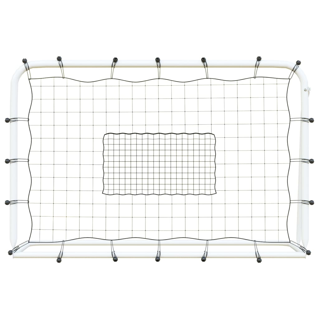 Voetbalrebounder 184x61x123 cm staal en PE wit en zwart