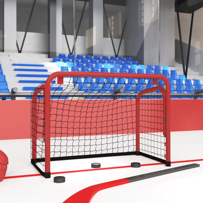 Hockeydoel Met Net 68X32X47 Cm Staal En Polyester Rood En Zwart