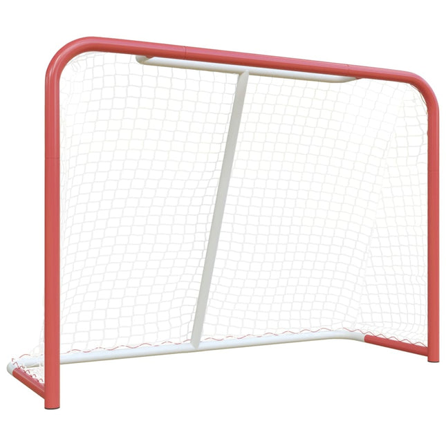 Hockeydoel Met Net Staal En Polyester Rood En Wit