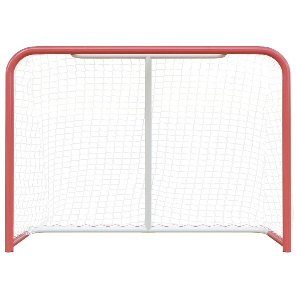 Hockeydoel met net 153x60x118 cm staal en polyester rood en wit