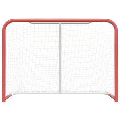 Hockeydoel met net 153x60x118 cm staal en polyester rood en wit