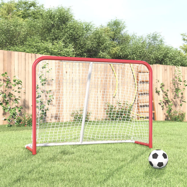 Hockeydoel Met Net Staal En Polyester Rood En Wit