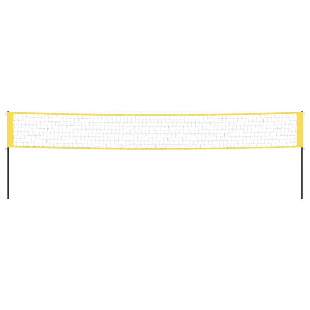 Badmintonnet 600x155 cm PE-stof geel en zwart
