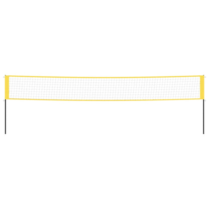 Badmintonnet 600x155 cm PE-stof geel en zwart