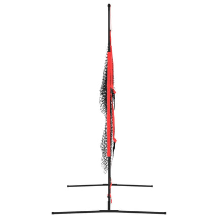Honkbalnet Draagbaar 183X105X183 Cm Polyester Zwart En Rood Hoogglans Wit