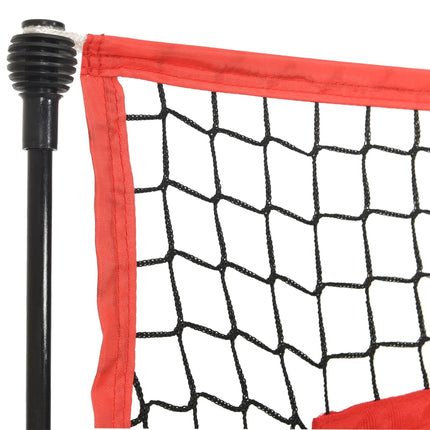 Honkbalnet Draagbaar 183X105X183 Cm Polyester Zwart En Rood Hoogglans Wit