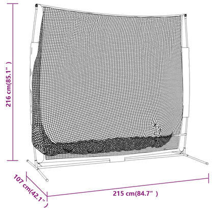 Golftrainingsnet 215x107x216 cm polyester zwart en oranje