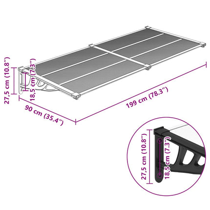 Deurluifel Polycarbonaat Zwart En Transparant